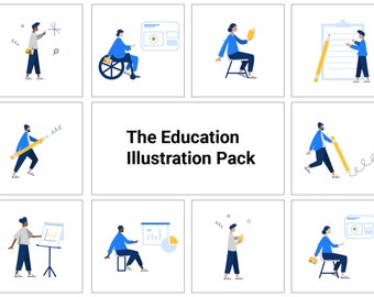 SVG 10 Vector People - Education Illustrations Pack - PNG - JPG - Cutout