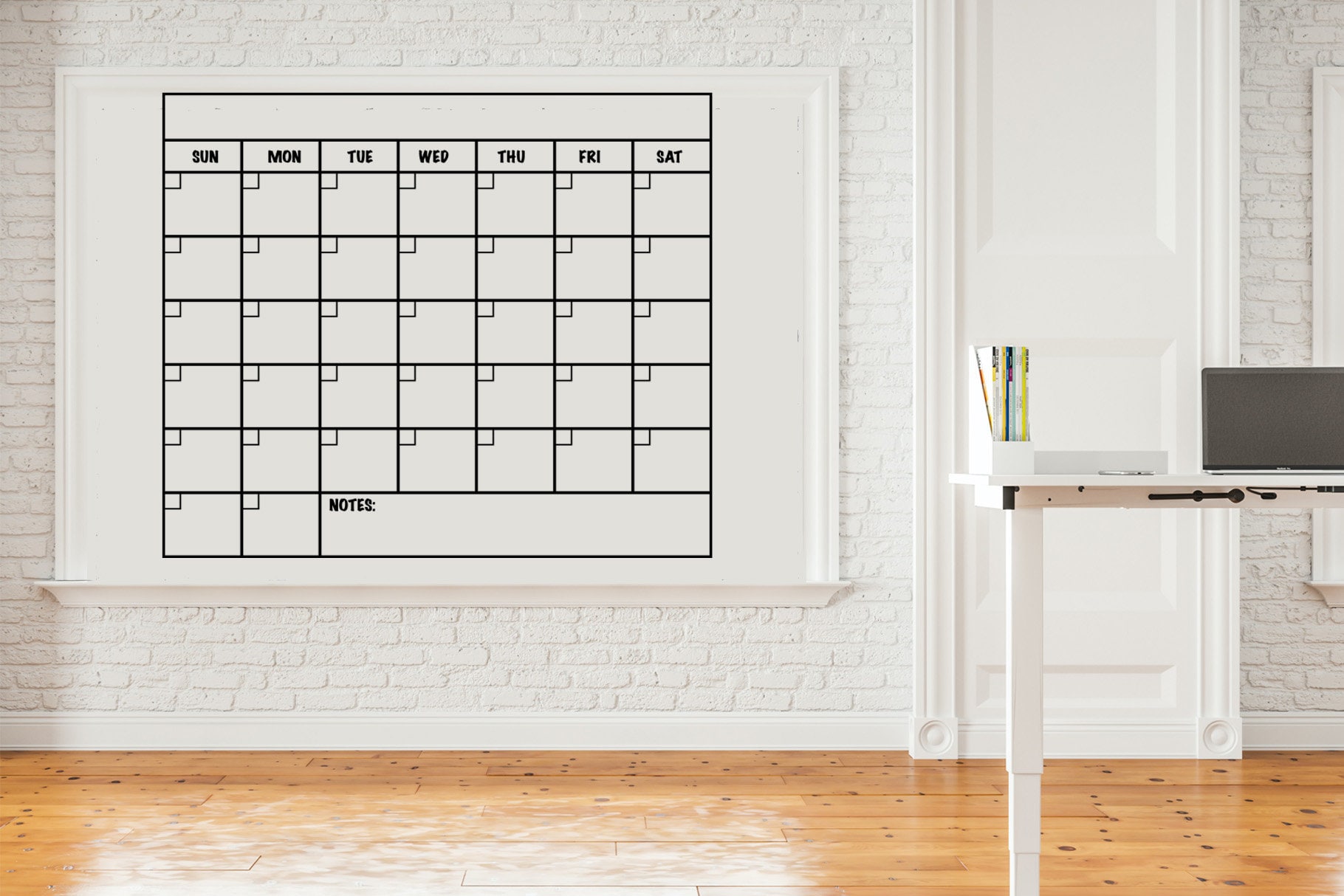 Monthly Calendar SVG, Printable Wall Calendar, Planner SVG, Blank ...