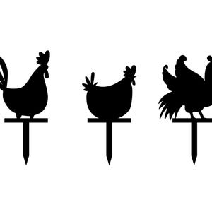 Rooster Garden Decor SVG DXF Files: Chicken Yard Stake (Digital Download)