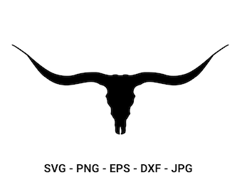 Texas Longhorn, Head Instant, Bull, Bull Clipart, Download SVG, PNG, EPS, dxf, jpg digital download