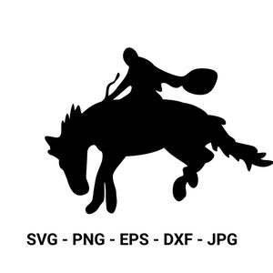 Cowboy - Riding - Horse  - Silhouette - SVG - DXF - Clipart - Clip Art - Digital Download - Cricut Explorer