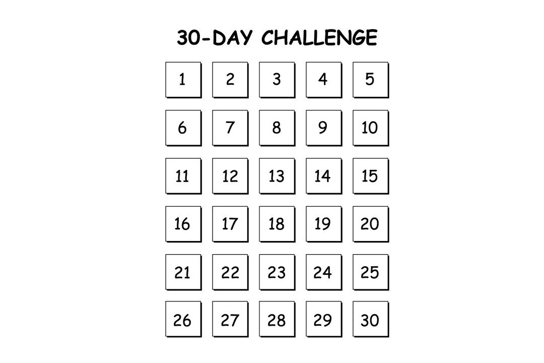 30 Day Challenge Printable, Habit Tracker, Check List Png, Cutting ...