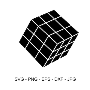 Cube SVG, 3D Cube, Geometry, Square, SVG, eps, dxf, PNG, jpg, Clip Art, Cut Files, Digital Download, Cricut Explorer