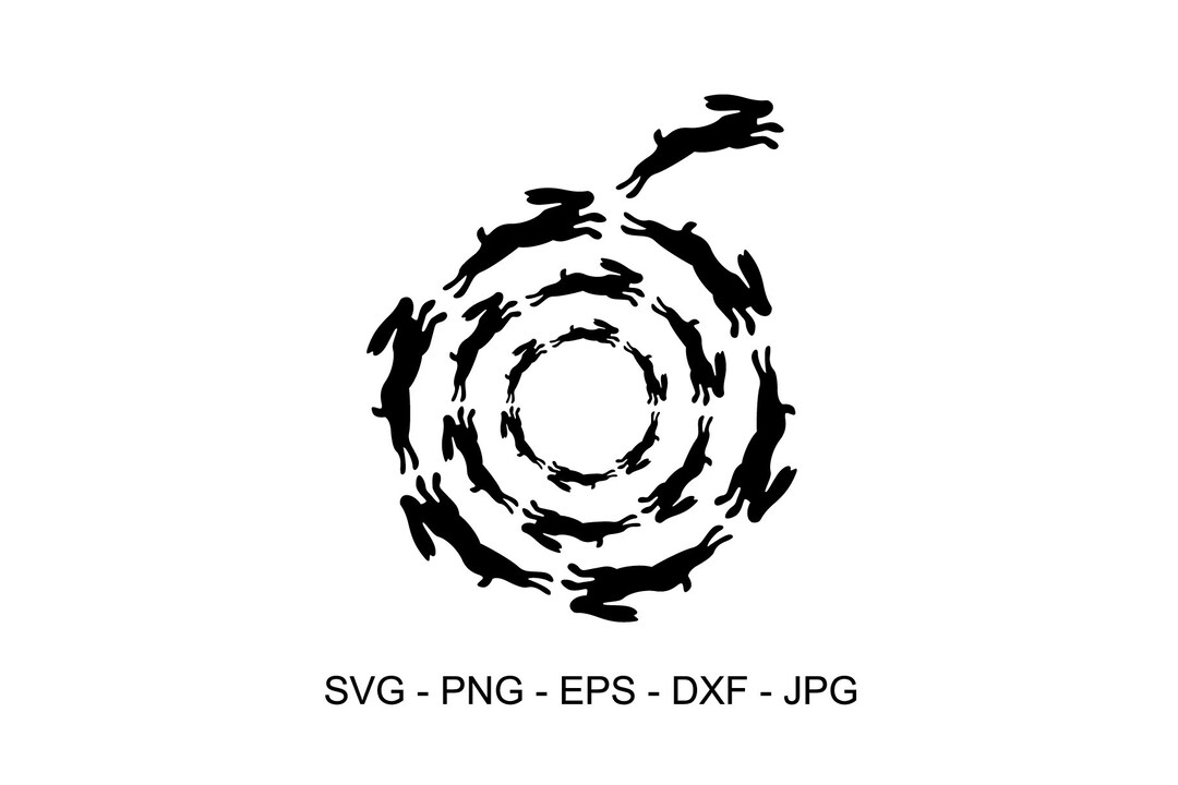 Rabbit SVG, Circle, Spiral, Shape, Rabbits in a Circle, Silhouette, Cut ...