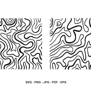 Topographisches Muster SVG, Kartenmuster SVG, Topographiemuster, Konturplan, Landschaft Topographie, Sofort Download