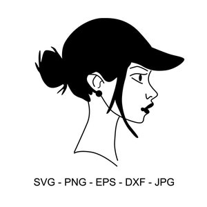 Girl SVG, Face SVG, Avatar SVG, Cricut file, Clipart, Cuttable Design, Digital Download