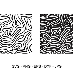 Topographisches Muster SVG, Kartenmuster SVG, Topo-Muster, Konturplan, Landschaft Topographie, Sofort Download