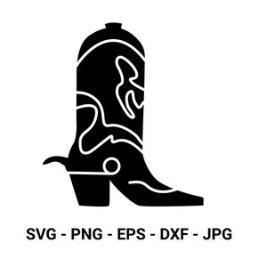 Cowboy boot -  Boot - Western - SVG - eps - dxf - PNG - JPG - Clipart - Clip Art - Digital Download - Cricut Explorer