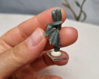 Beautiful miniature, collectible piece - Green prase quartz,  Serifos,  Greece. Thumbnail