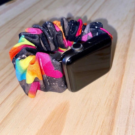 Rainbow Apple Watch Scrunchie Band Strap Fitbit Pyramids Colorful Samsung Galaxy Etsy
