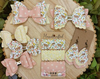 Bunny & Chick Accessories, Easter hair bows, farm animal accessories, mommy and me, Easter earrings, Easter snap clips, Hair accessories