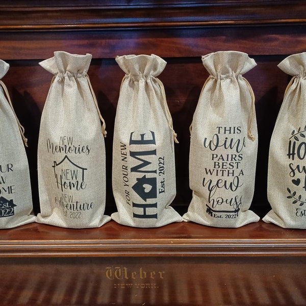 New Home 2024 Housewarming Gift Wine Bags