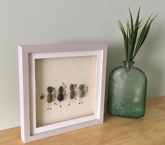 Best friends gift, friendships present, pebble art party, stone art, living room art