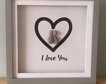 I love you, pebble art, pebble art gift, Christmas gift, personalised gift, lvalentines gift, happy valentines, gift for her