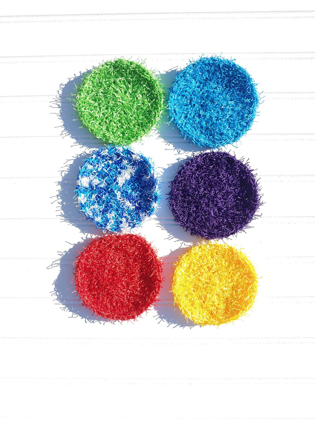 Colorful Crochet Dish Scrubbies in Random Colors, Set of 3, Gentle ...