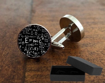 Physik Formel Equation Manschettenknöpfe - Astro Nasa Universum - Geschenk Geburtstag Vatertag Abschlussfeier