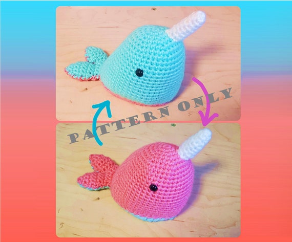narwhal reversible plush