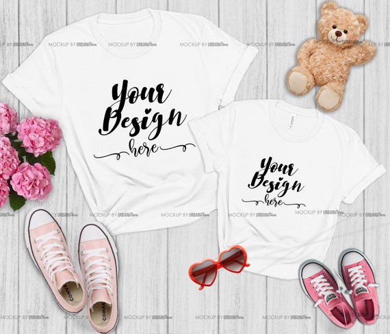 Download Matching White T Shirt Mockup Bundle Mommy And Me Tee Mock Etsy