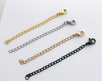 Necklace Chain Extender - Strong Chain Lengthener - Rose Gold, Gold and Silver - Stainless Steel - Necklace Accessory