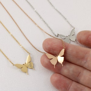 Personalized Butterfly Necklace Choker - 14k Gold, Silver and Rose Gold - Butterfly Pendant - Mothers Day Gift - Birthday Gift