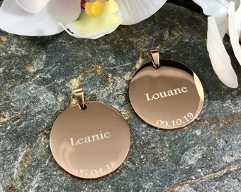 Custom Coin Necklace Pendant - Custom Engraved Disk Only - Custom Engraving - Handmade Coin Pendant - Personalized Christmas Gift