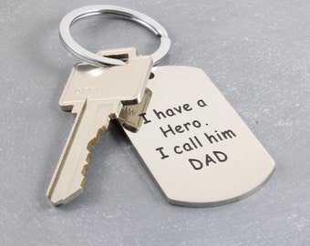 Personalized Keychain for Dad - Fathers Day Gift - Custom Key Chain - Engraved Gift for Dad - Roman Numerals Key Chain - Name Keychain