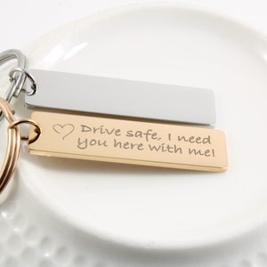 Custom Drive Safe Christmas Keychain Gift - Personalized Keychain - Personal Drive Safe Message - Customized Keychain - Gift for Son