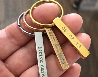 Custom Bar Keychain - Custom Engraved Key Chain - Engravable Keychain - Gift for Mom, Dad, Boyfriend or Girlfriend - Fully Customizable