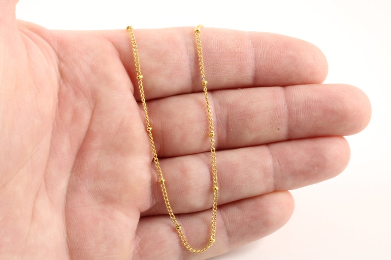 Beaded Satellite Necklace Chain Gold Choker Necklace Chain Minimalist Layering Necklace Gold, Silver and Rose Gold Christmas Gifts image 5