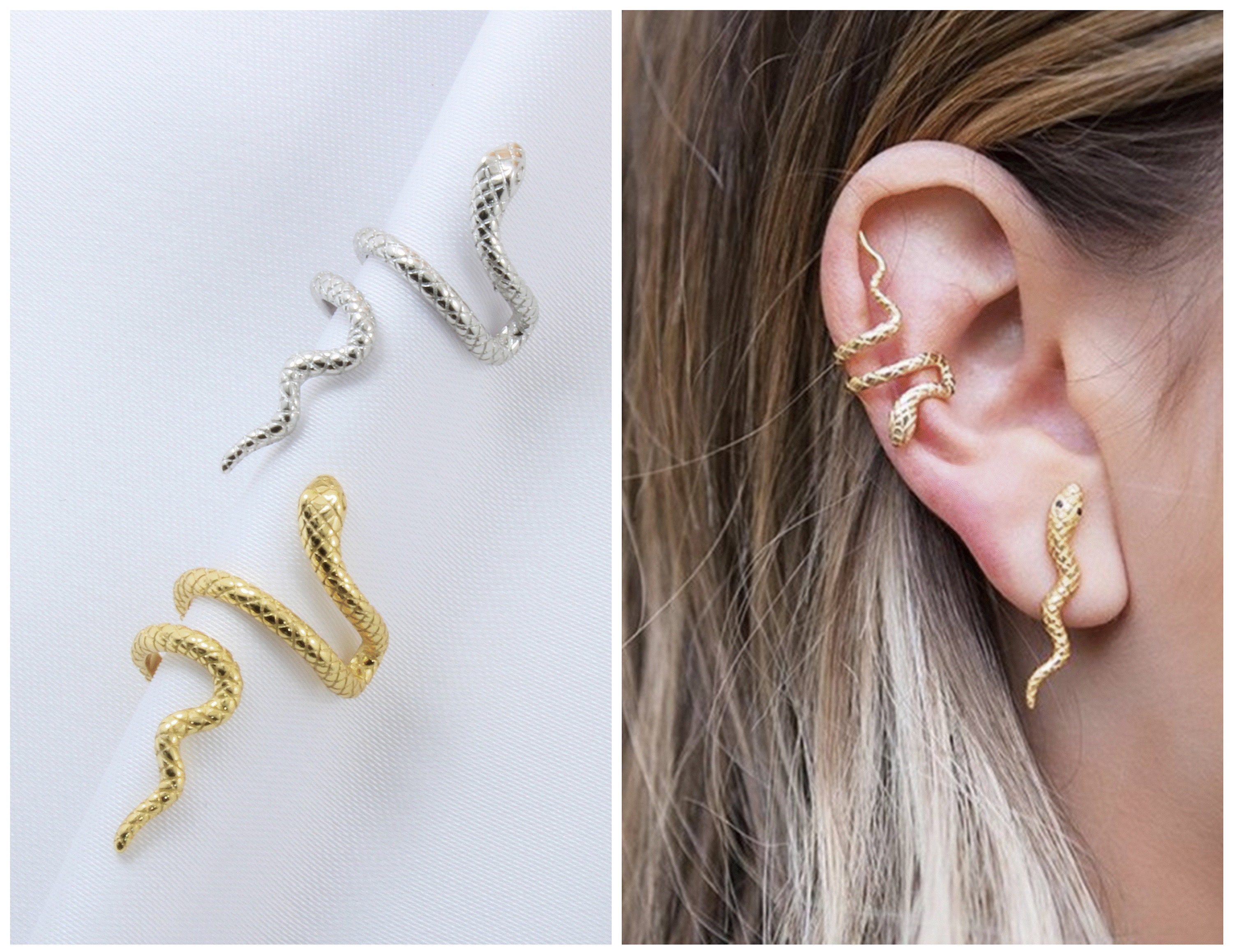 Snake Ear Cuff in 925 Sterling Silver - No Piercing Ear Cuff