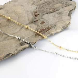 No tarnish satellite chain 2mm - gold satellite chain necklace - silver satellite chain necklace - finished ball chain necklace