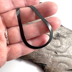 Herringbone Snake Chain - Black Herringbone - Snake Chain - 4mm Flat Chain - Black Necklace Chain - Black Choker Necklace - Christmas Gift