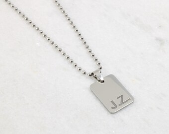 Engraved Necklace Pendant - Custom Fathers Day Gift - Dog Tag Necklace Men - Men's Personalized Pendant - Engravable Pendant