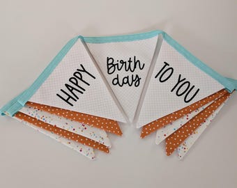 Birthday Bunting Banner | Handmade Fabric Party Garland