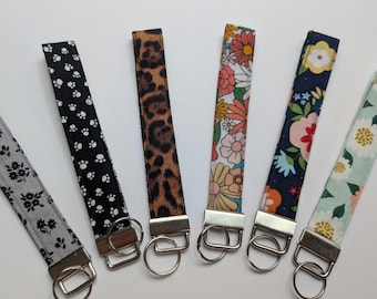Fabric Wristlet Keychain | Handmade Key Fob Holder