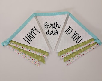 Birthday Bunting Banner | Handmade Fabric  Party Garland