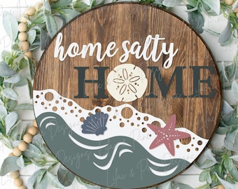 Beach door hanger SVG, Cottage decor, seashell svg, Summer Welcome sign,  Home Sweet Home, Ocean porch decor, Glowforge SVG, laser cut file