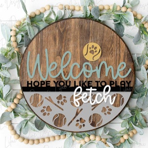 Ich hoffe du magst Hunde Zeichen, Hunde Liebhaber Willkommensschild SVG, Türschild holen, Haustür Dekor, rundes Holzschild, Glowforge svg, Laser geschnitten Datei