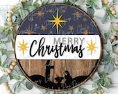 Nativity scene sign, Merry Christmas SVG, Christmas door hanger SVG, Nativity welcome sign svg, Manger scene svg, laser SVG, Glowforge file