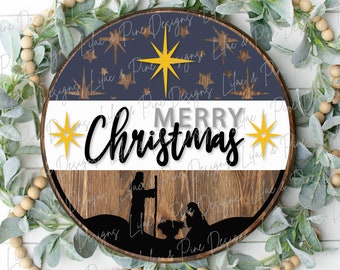 Nativity scene sign, Merry Christmas SVG, Christmas door hanger SVG, Nativity welcome sign svg, Manger scene svg, laser SVG, Glowforge file