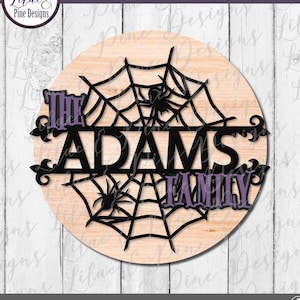 Spiderweb personalized name sign SVG, Halloween welcome SVG, Spiders SVG, personalized Halloween decor, laser cut file, Glowforge Svg