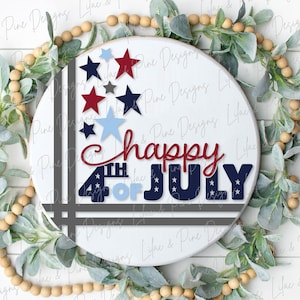 Vaterländisches Willkommensschild, 4. Juli Türhänger SVG, Stars und Stripes SVG, Verandaschild zum Unabhängigkeitstag, Glowforge SVG, Laserschnittdatei