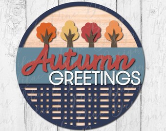 Herbst Grüße Zeichen SVG, Willkommensschild SVG, Herbst Tür Dekor SVG, kariert SVG, Herbstblätter svg, Veranda Zeichen svg, Glowforge svg, Laser geschnitten Datei