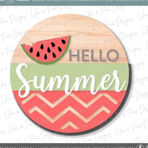Hello Summer Watermelon Sign Summer Door Decor SVG - Etsy