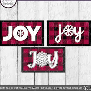 Alegría SVG, signo de alegría SVG, paquete navideño SVG, decoración navideña Svg, cuadros escoceses de búfalo Svg, Navidad de granja Svg, letrero navideño Svg