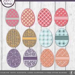 Paquete de huevos de Pascua estampados SVG, paquete de Pascua, regalo de Pascua personalizado, decoración de Pascua estampada, SVG de Pascua, Cricut SVG, Glowforge Svg