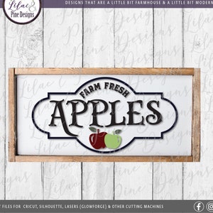 Apple SVG, Apple Orchard SVG, Farm Fresh Apples SVG, Fall Svg, Apple decor Svg, Apple Sign Svg, Modern Farmhouse Svg, arquivo laser Glowforge