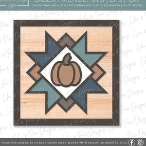 barn quilt pumpkin sign SVG, pumpkin sign svg, fall sign SVG, fall decor svg, quilt svg, boho farmhouse svg, Glowforge SVG, laser cut file image 1