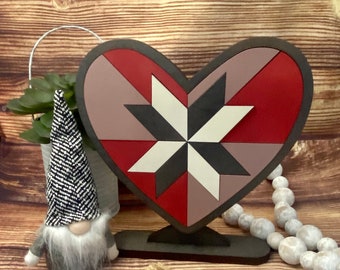 Barn quilt Valentines Day decor, Barn quilt heart SVG, Quilt design SVG, modern farmhouse svg, laser cut file, Valentine Glowforge SVG file