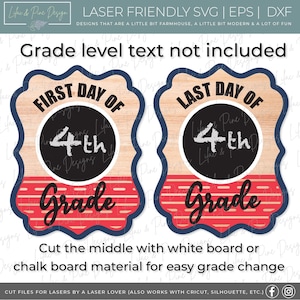 Reversible back to school sign SVG, first day of school svg, last day of school SVG, Grade level school sign, Glowforge SVG, laser cut file